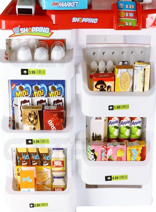 Catron Role Pretend Playset Big Size Home Supermarket kit for Kids Toys with Shopping Cart Kitchen Set Kids Toys for Boys and Girls (Big 55 Pcs Kitchen Set) - Image 2